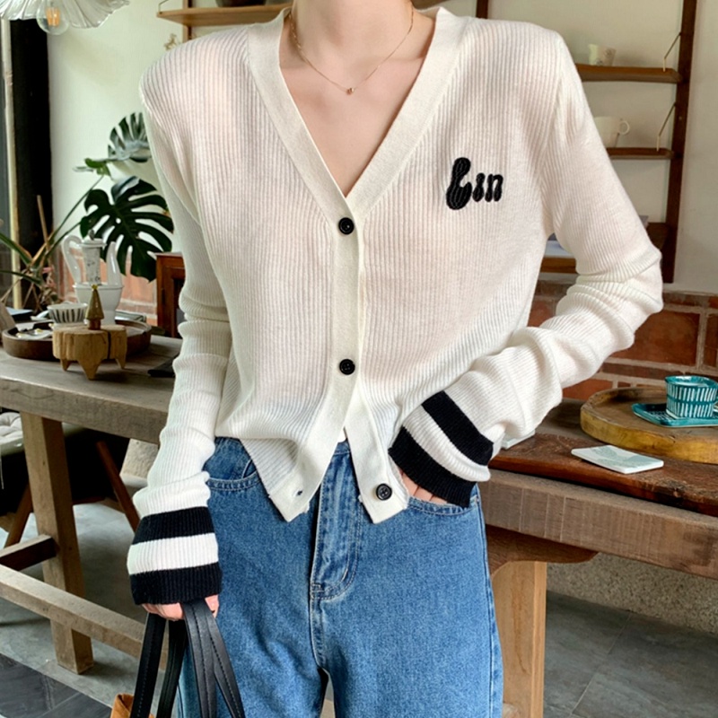 Áo sweater NRVP dệt kim dài tay thiết kế phong cách Hàn Quốc thời trang cho nữ