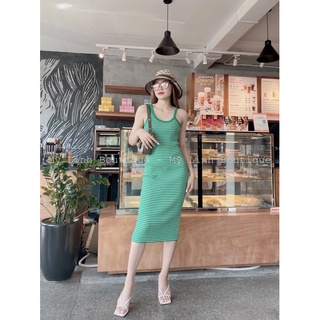 VÁY BODY KẺ XANH 2 DÂY