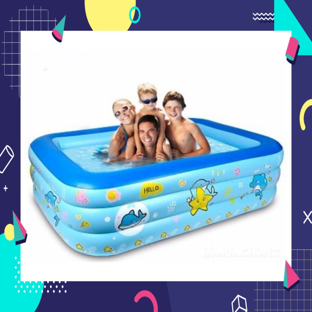 BỂ BƠI PHAO BƠI CHỮ NHẬT 3 TẦNG 2,1 M CHO 4 NGƯỜI-BÁN G (HOT)