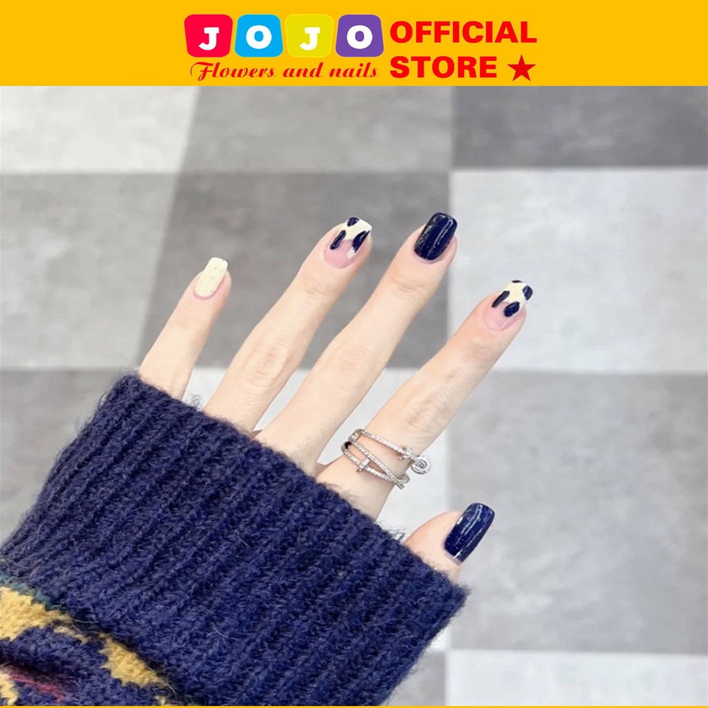 Set 24 móng tay giả sơn trơn PD294 thiết kế thời trang Jojo móng giả đẹp có keo dán tự làm nail tại nhà