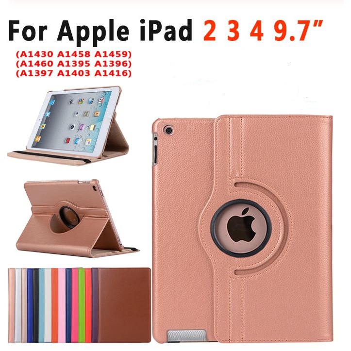 [Mã SMA071008 hoàn 10K xu đơn 0Đ] Bao da iPad 2, iPad 3, iPad 4 xoay 360 nhiều màu giá rẻ