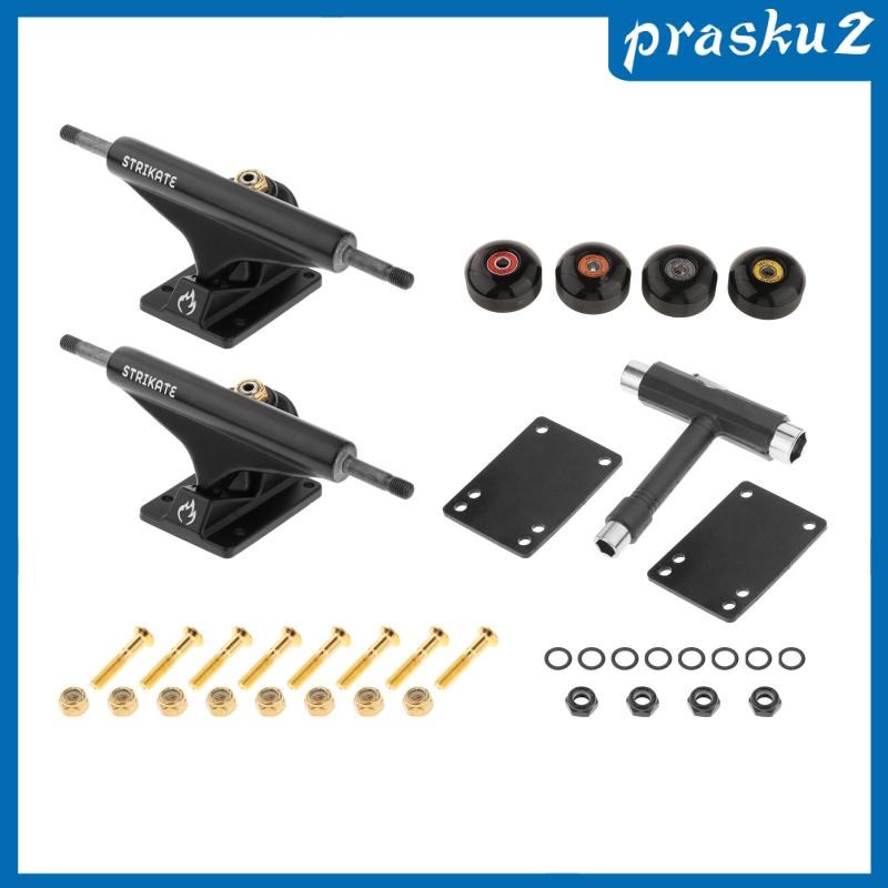 [PRASKU2]Skateboard TRUCKS 52mm Wheels and Bearings with Pads