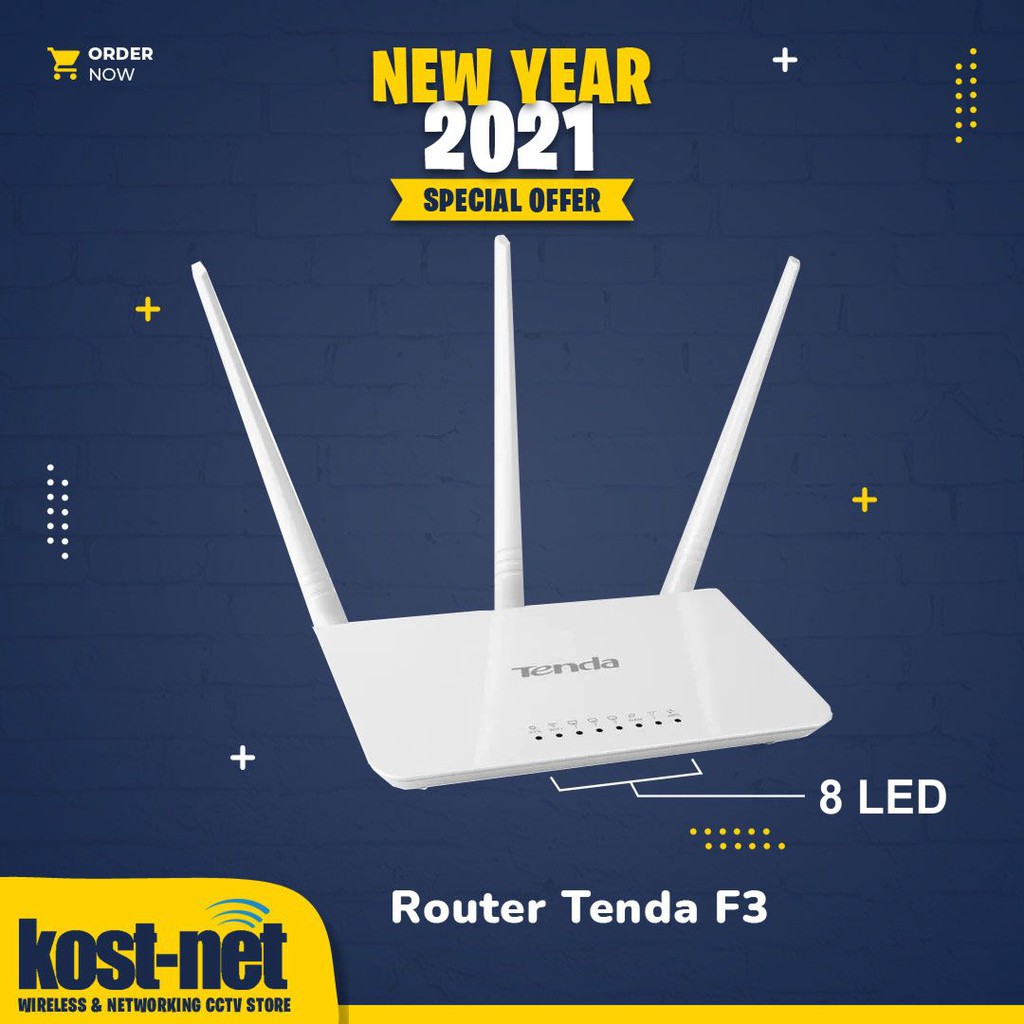 TENDA Bộ Phát Wifi Không Dây N300 Lều F3 8 Led