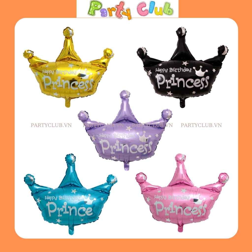 Bóng vương miệng xanh, hồng Prince Princess trang trí sinh nhật