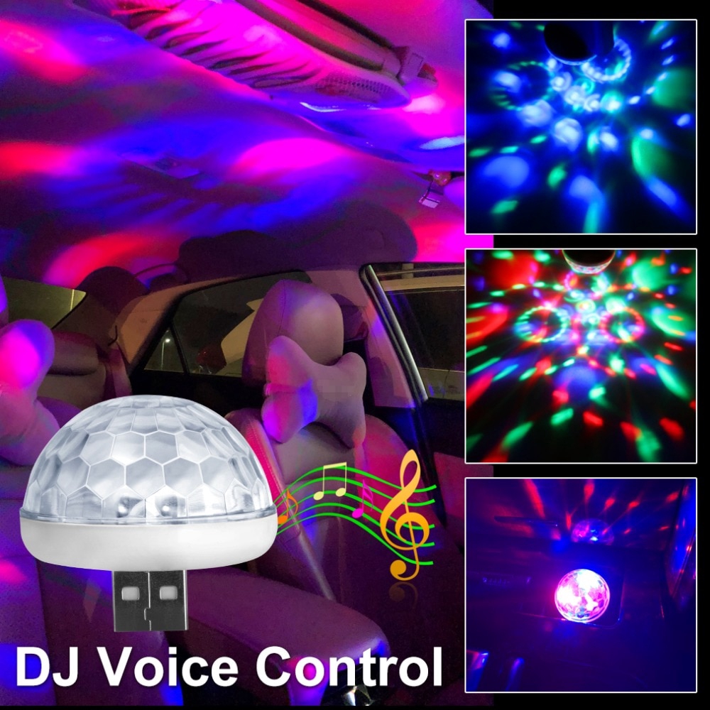 Wemitom Decorative Vehicle Driver LED Magic Ball Light RGB LED Interior Light 3W Mini Crystal Light