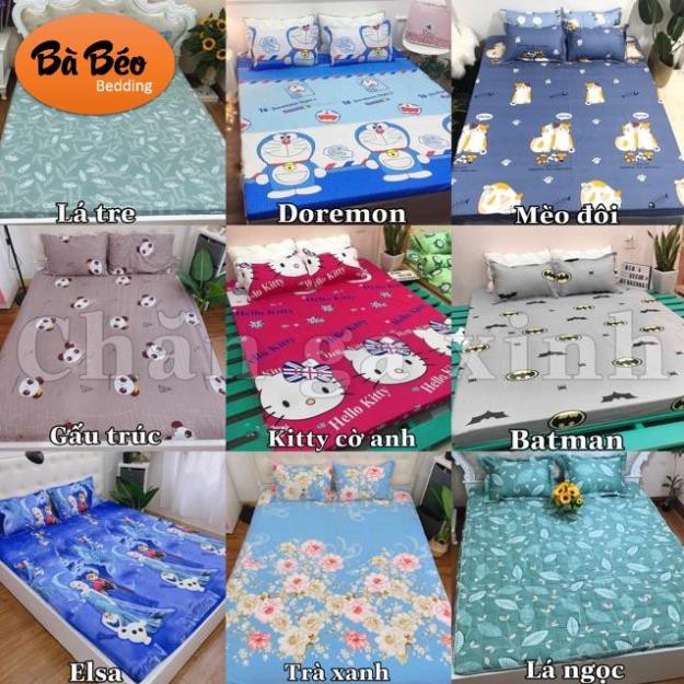 Bộ ga kèm đôi vỏ gối poly cotton siêu ngộ nghĩnh m6 hoặc m8 (được chọn mẫu)