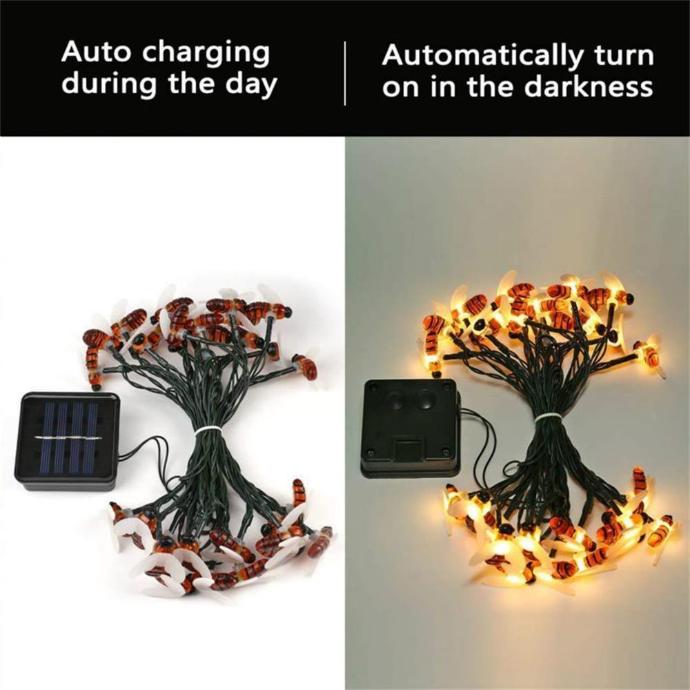 Dây Đèn Led Hình Ong Mật Sử Dụng Năng Lượng Mặt Trời