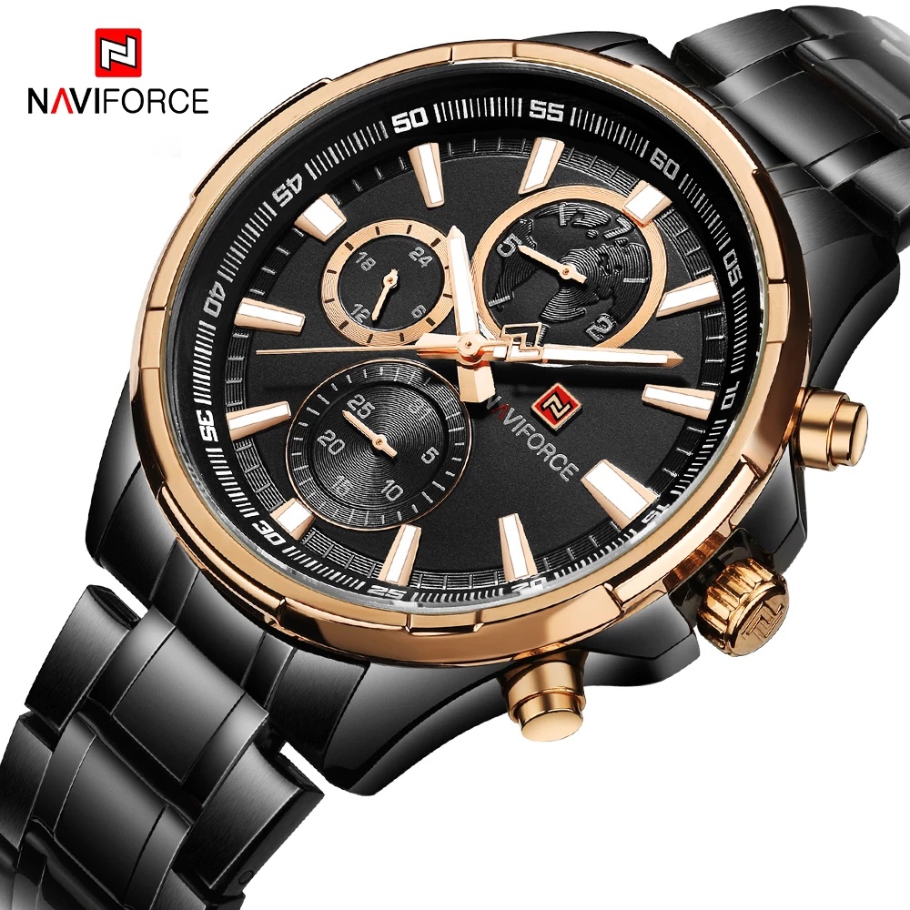 Đồng Hồ Quartz NAVIFORCE 9089 Chống Thấm Nước Với Dây Đeo Thép Không Gỉ