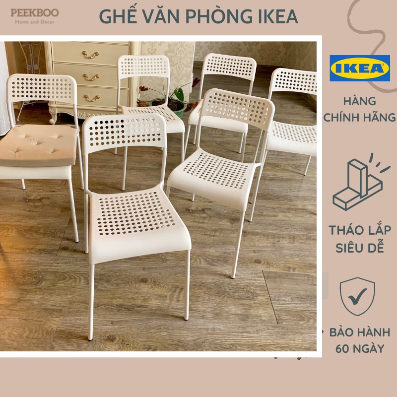 Ghế văn phòng IKEA chân thép Sơn Tĩnh Điện Dành Cho Học Tập, Đọc Sách, Làm Việc, Decor Phòng - Peekboo Decor