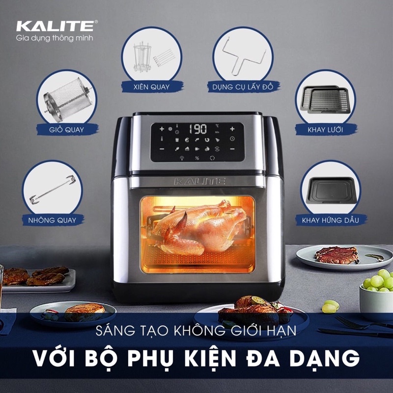 Nồi Chiên Không Dầu Kalite Q10 bản mới đầy đủ phụ kiện