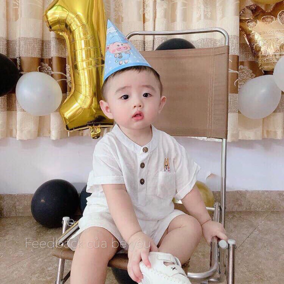 Aó sơ mi cho bé trai bé gái vải đũi mềm mịn cho bé 0-3 tuổi