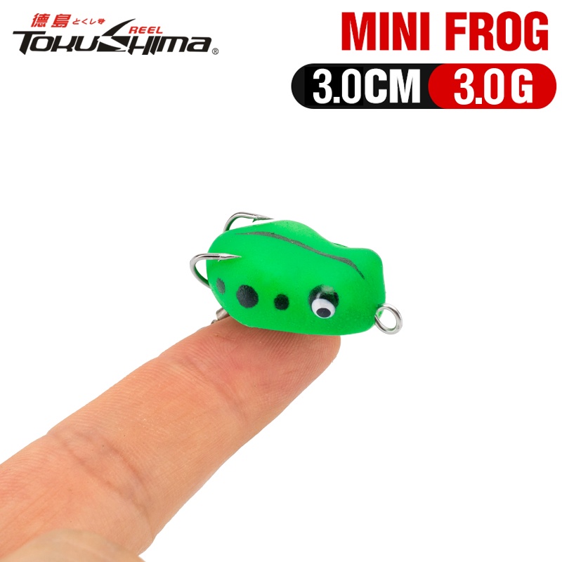 1 Mồi Ếch Giả Câu Cá Mềm Mini 3cm / 3g 5 Màu Có Móc Kép