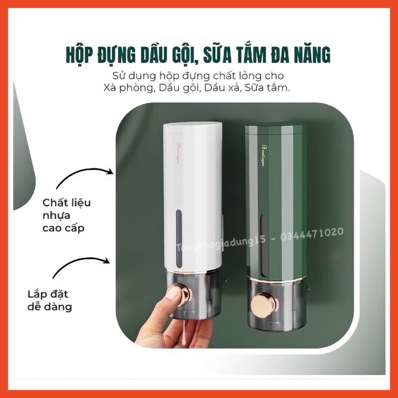 Hộp đựng sữa tắm dầu gội nước rửa tay chất liệu ABS gắn treo tường tiện lợi