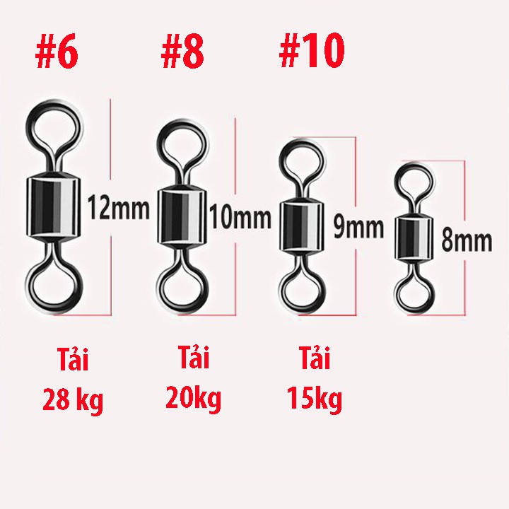 Khóa link số 8, mà ní buộc dây câu đài, 30 chiếc khóa link câu cá đồ câu cá