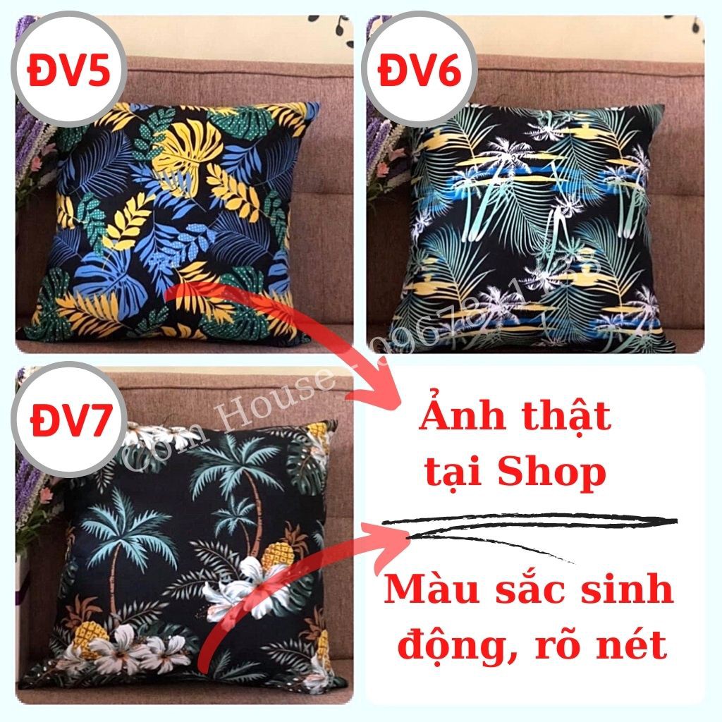 Gối Tựa Màu Sắc Tươi Mới, Gối Tựa Sofa, Gối Tựa Lưng Vuông 2 Mặt Siêu Bền Kèm Ruột 45x45