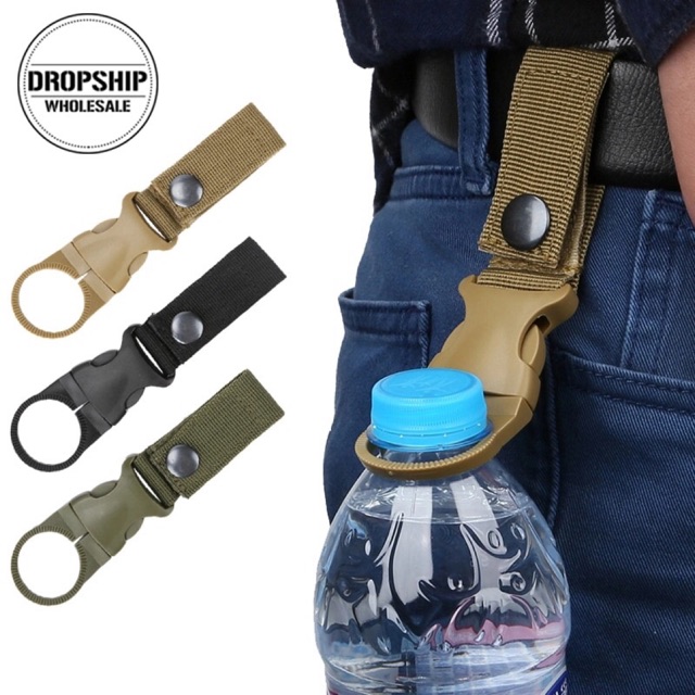Móc chai nước EDC treo balo màu đen