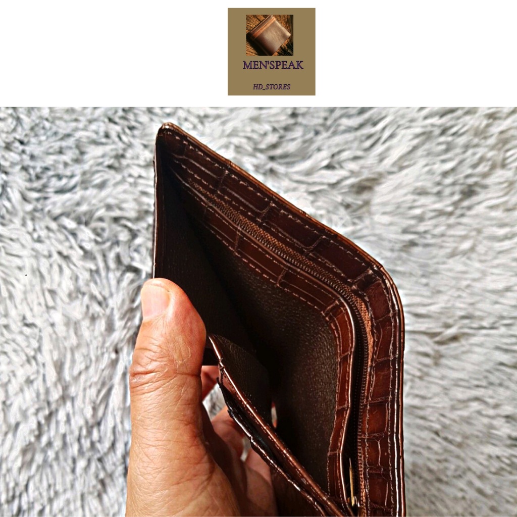 Ví da nam cao cấp, bóp da nam , ví da cá sấu nam 2 mặt da bụng.