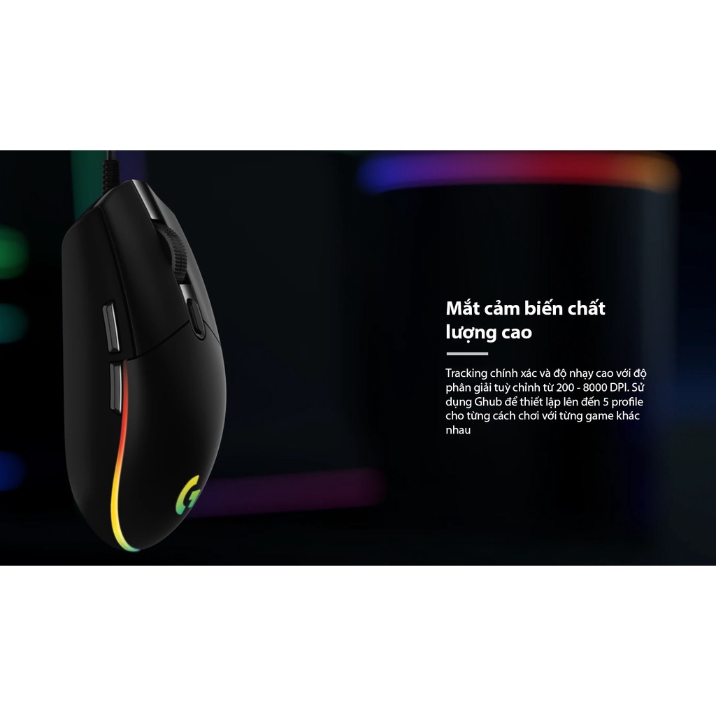 Chuột gaming có dây Logitech G102 Gen 2 LIGHTSYNC RGB - Hàng chính hãng