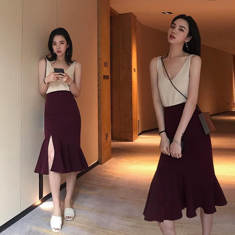 SẴN HÀNG- Chân váy xẻ, chân váy đuôi cá hàng Quảng Châu