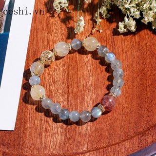 Pakistan's Natural Strawberry Bracelets Female Gray Moonstone Wind Cold Huangfa Jing Bracelets Red Network Tanabata Gift