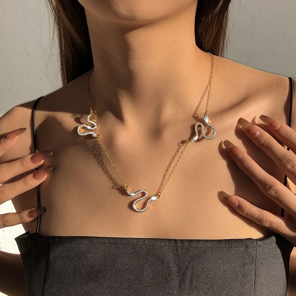 ANEMONE Vòng cổ Mặt Hình Rắn Phong Cách Hàn Quốc Thời Trang