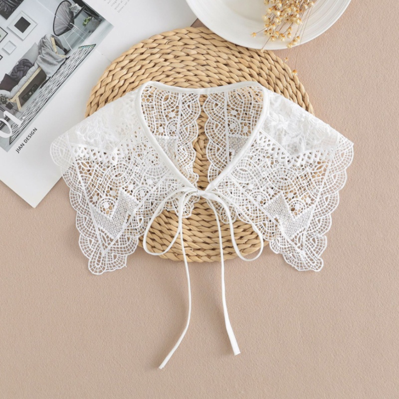 Cổ áo giả Organza phối ren nhiều lớp duyên dáng hợp thời trang dành cho nữ