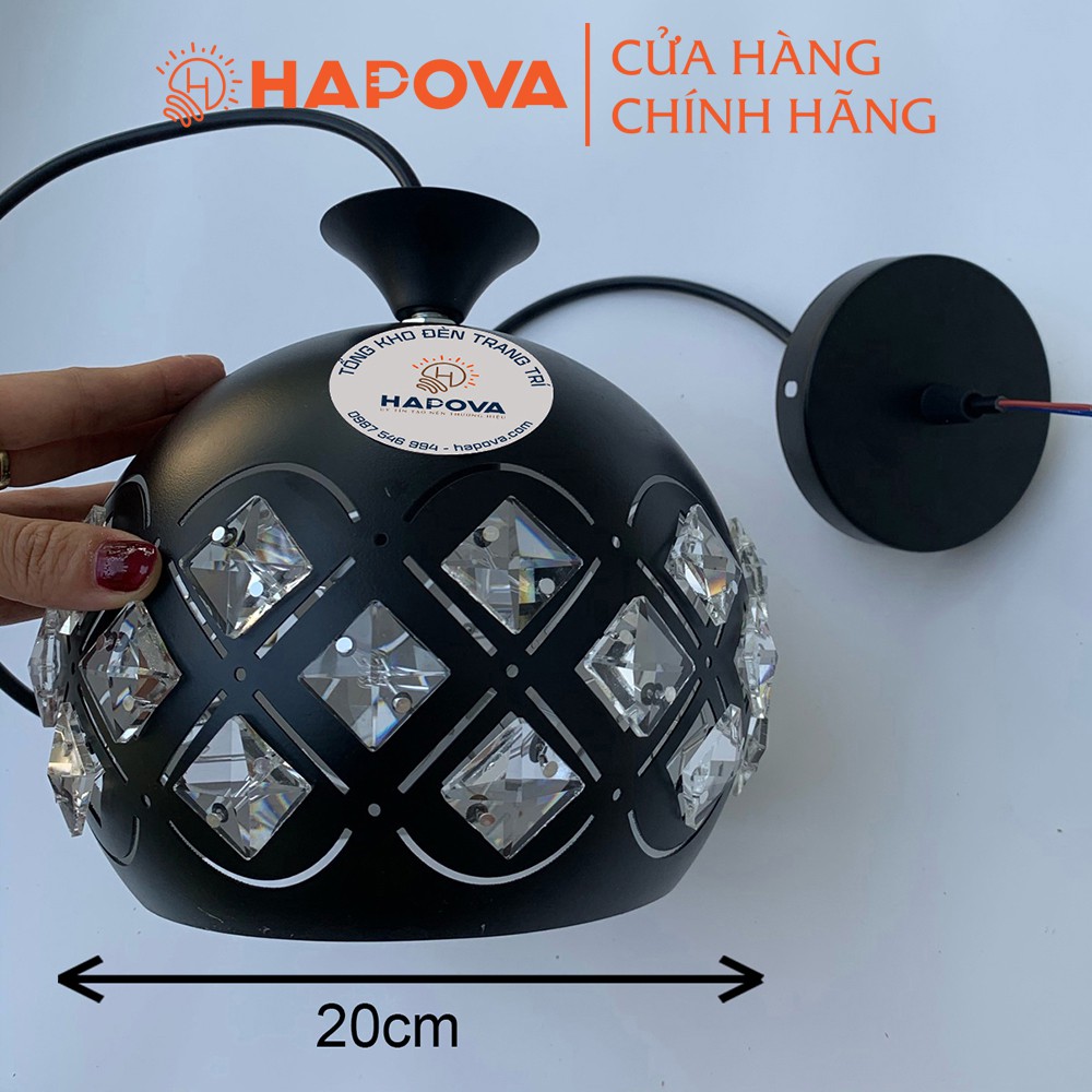 Bộ 03 Đèn thả trang trí trần bằng pha lê HAPOVA PIXAR 6939/3 + Tặng kèm bóng led 9W Vàng