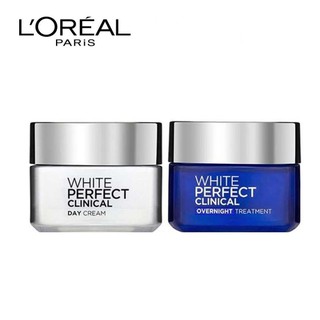 Bộ 2 sản phẩm Kem dưỡng da trắng mịn và giảm thâm nám ngày và đêm L'Oréal Paris White Perfect Clinical 50 g