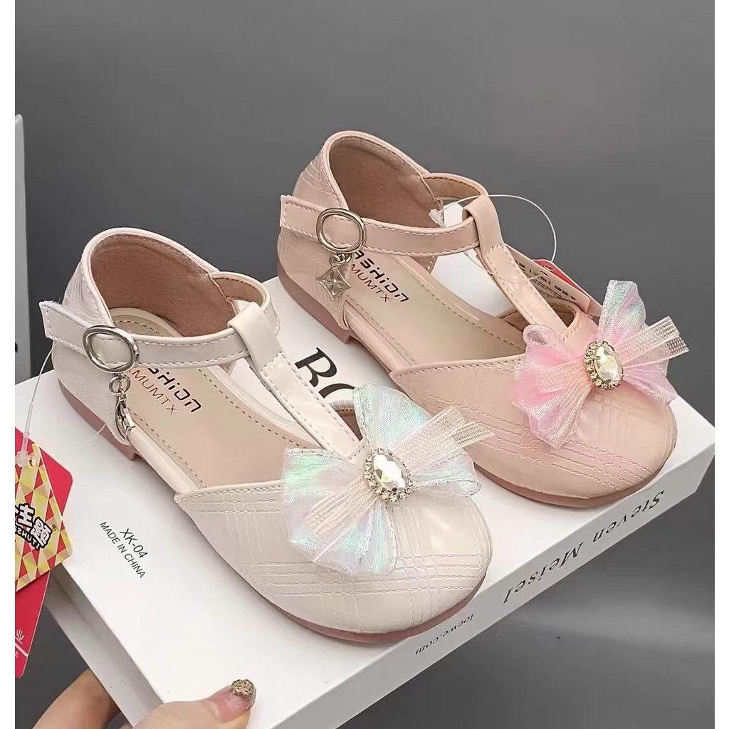 Giày búp bê cho bé gái xinh xắn mềm thoáng mát có nơ siêu dễ thương mã mới PU 9003