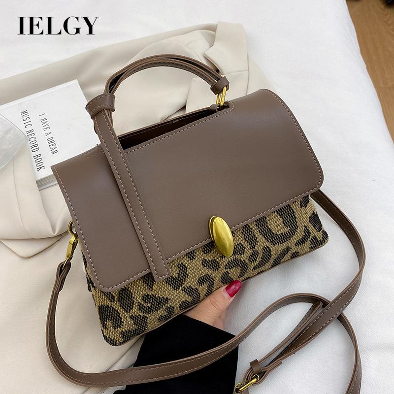 Túi xách IELGY đeo chéo họa tiết da báo sức chứa lớn phong cách hàn quốc