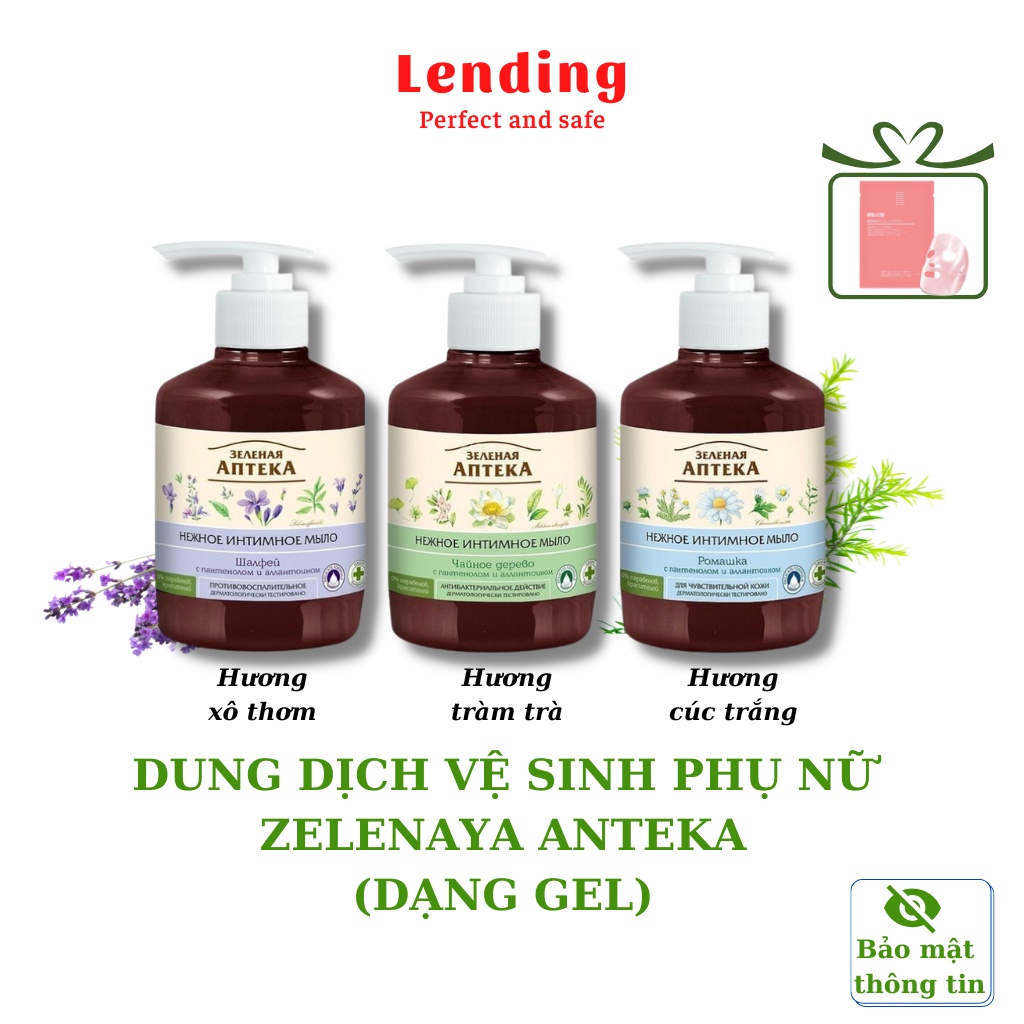Dung dịch vệ sinh phụ nữ Anteka dạng gel Phamarcy chính hãng Nga, nước rửa phụ khoa vùng kín nữ Apteka, ddvs Anteka