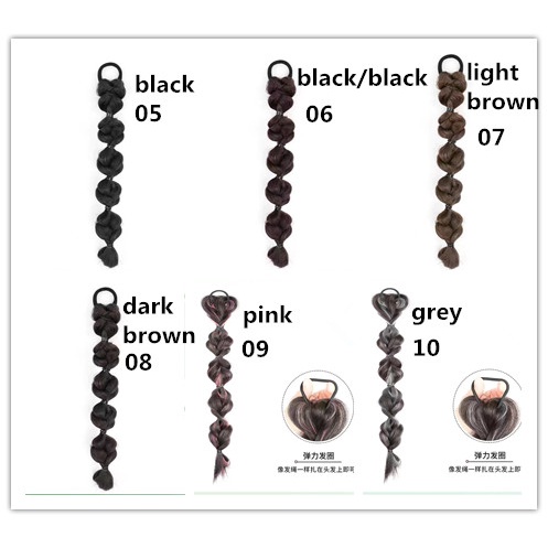 1 Tóc Giả Đuôi Ngựa Dạng Đèn Lồng Nhiều Màu Sắc Vô Hình Dành Cho Bạn Nữ