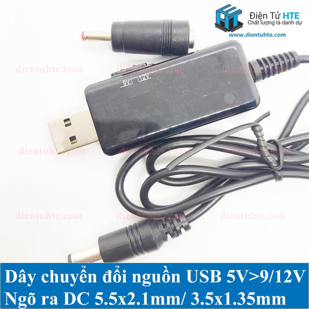 Dây chuyển đổi nguồn USB 5V sang 9V 12V loại tốt KWS-912V có hiển thị