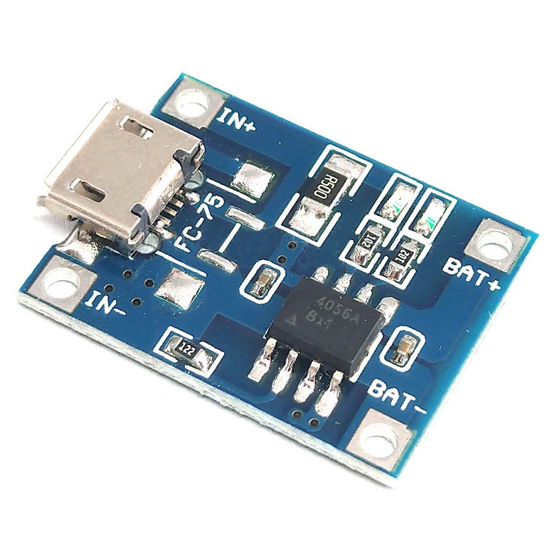 Bộ sạc pin lithium 2 Micro USB 5V 1A 18650 TP4056