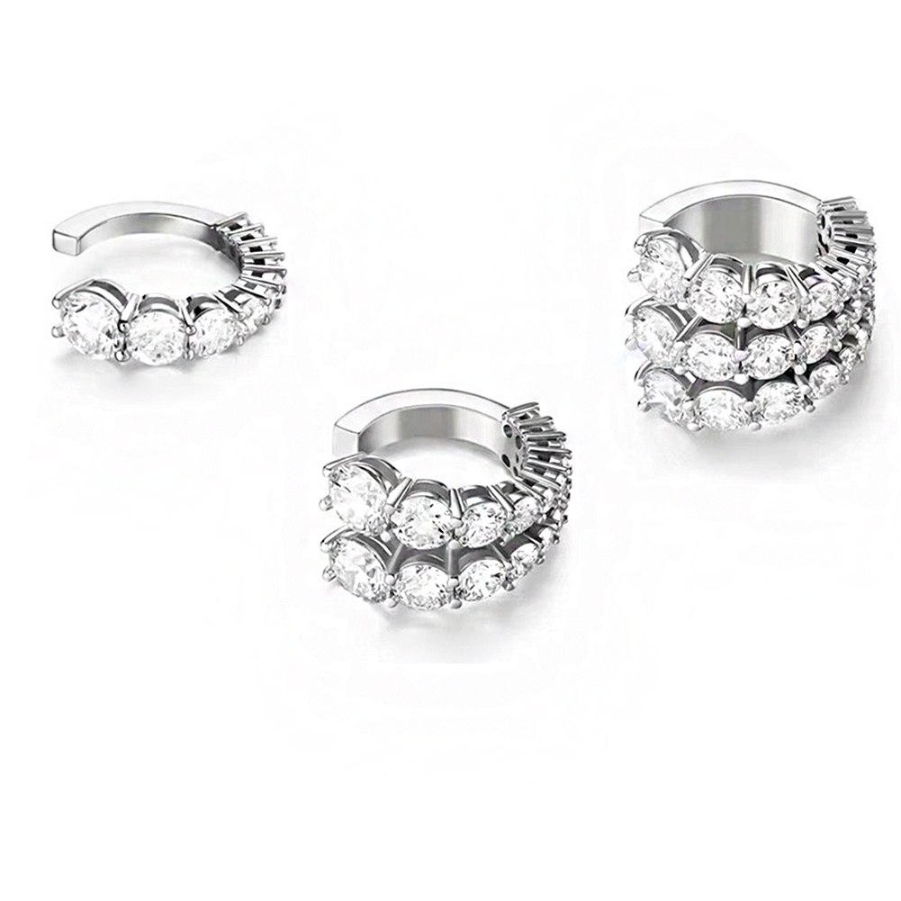 Khuyên Tai Chữ C Đính Đá Lấp Lánh Thời Trang