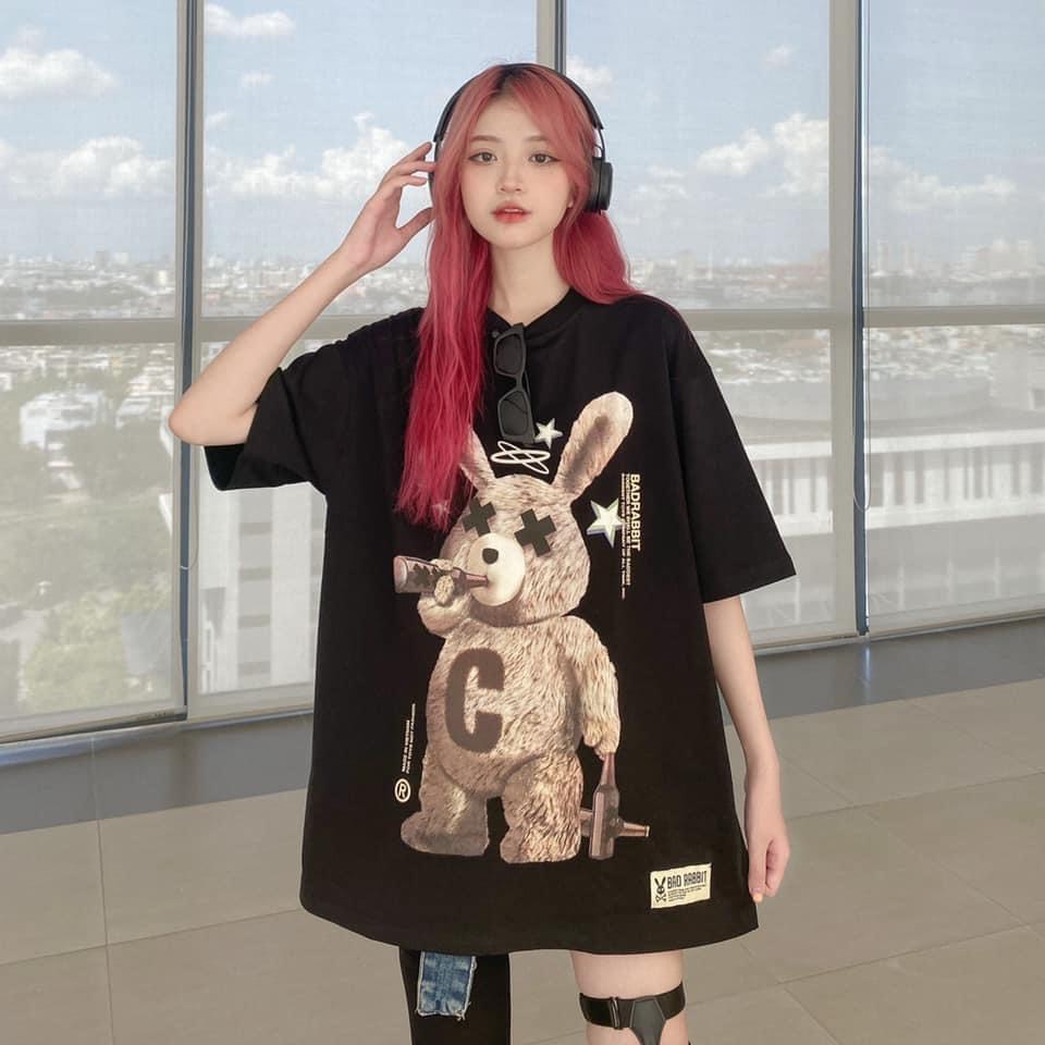 Áo Thun Unisex Tay Lỡ Form Rộng Nam Nữ Màu Đen Trắng Xanh Kem Tun Shop