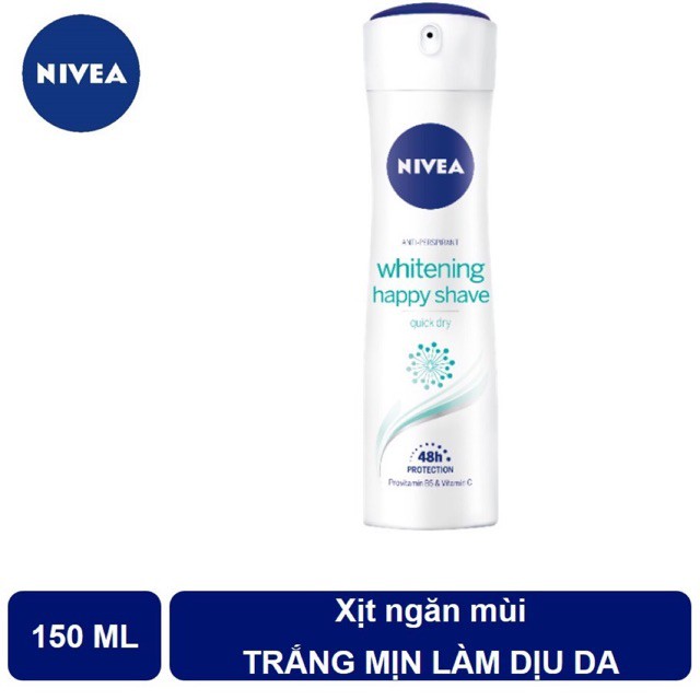 Xịt ngăn mùi Nivea trắng mịn làm dịu da 150ml - 82264 (bao bì mới)- luca3004