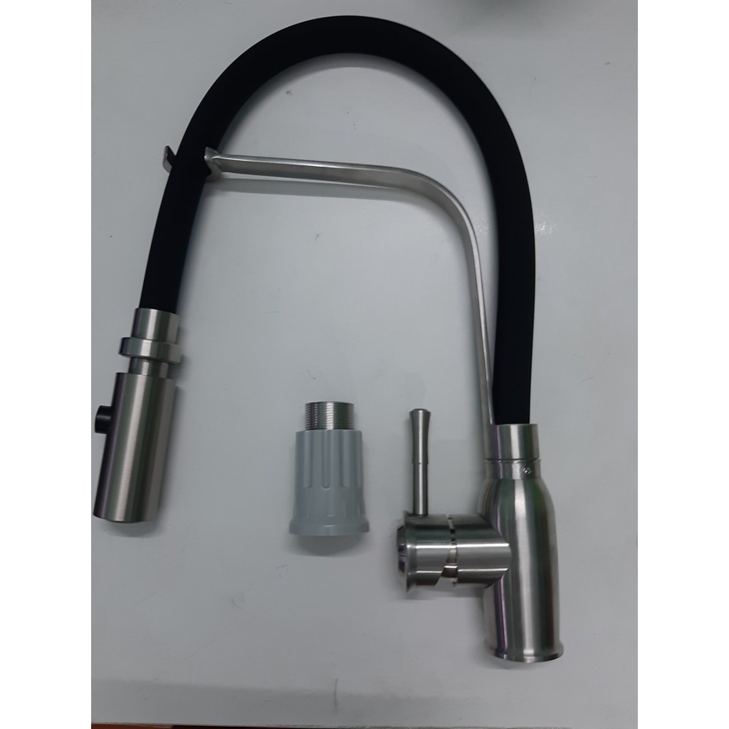 Vòi rửa chén nóng lạnh SUS304 cần bẻ Silicon, vòi rửa chén bát nóng lạnh inox 304.