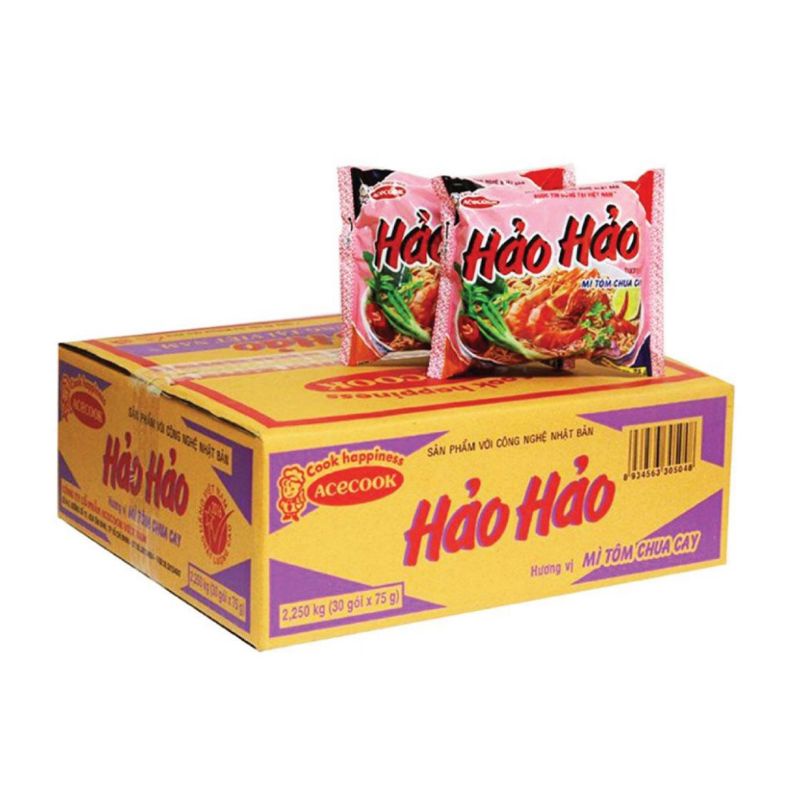 Thùng 30 gói mì ăn liền Hảo Hảo chua cay 75 g