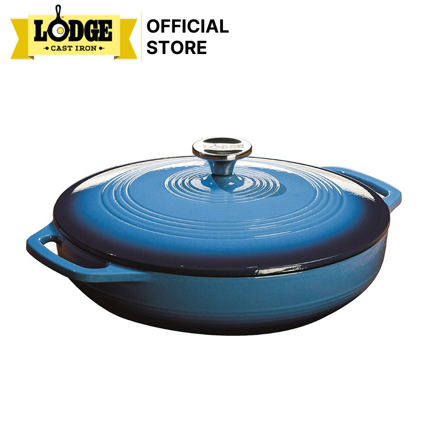 Lodge - Nồi gang phủ men xanh dương - 3.4L