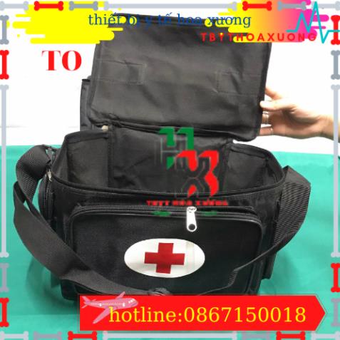 Túi Cứu Thương Cỡ Đại 34x22x24cm - Túi Y Tế ( Màu Đen)