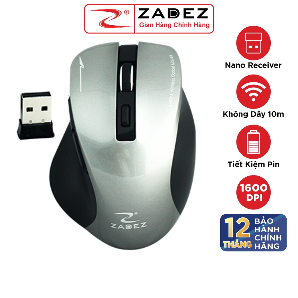 [Mã BMBAU50 giảm 10% đơn 99k] Chuột Không Dây Wireless ZADEZ M353 Hàng Chính Hãng