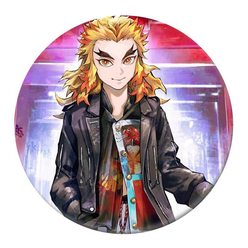 Huy hiệu IN HÌNH Kimetsu no Yaiba Thanh Gươm Diệt Quỷ anime chibi xinh xắn tiện lợi