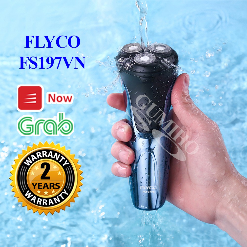 Máy Cạo Râu Đa Năng ✅ FreeShip ✅ Flyco FS197VN 3 Lưỡi Kép Thân Máy Kháng Nước Sạc Nhanh 1 Giờ Hàng Chính Hãng - Gumihos