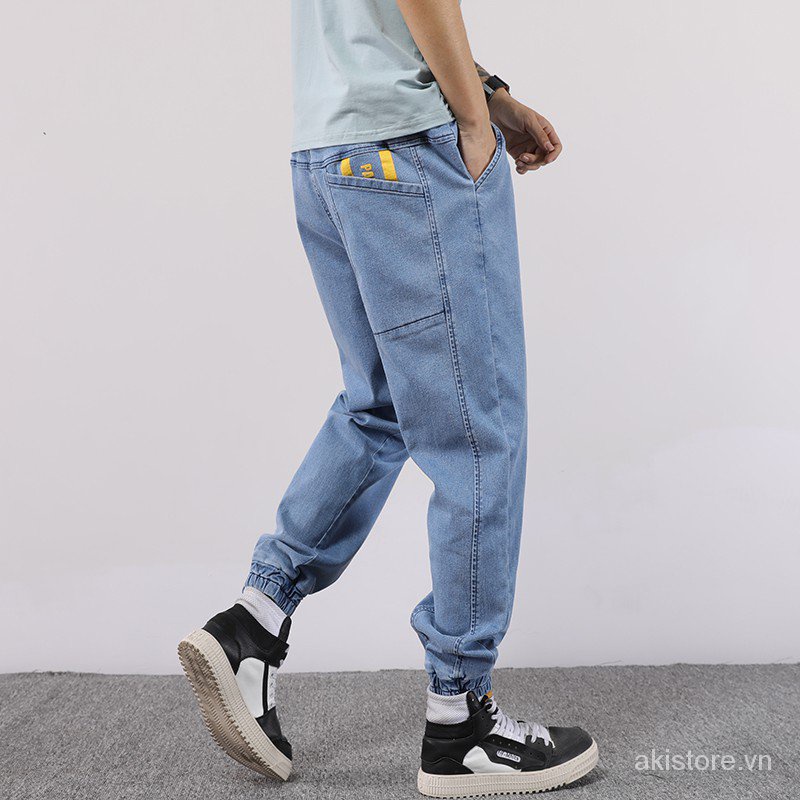 S-5XL Bigsize 100kg  Quần jean jogger đường phố vải jean co giãn thời trang cho nam