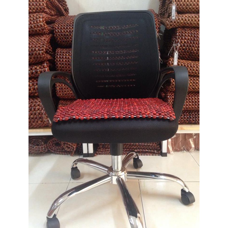Tấm đệm lót ghế văn phòng hạt gỗ nhãn hạt 12ly - Kích thước : 45cm x45cm