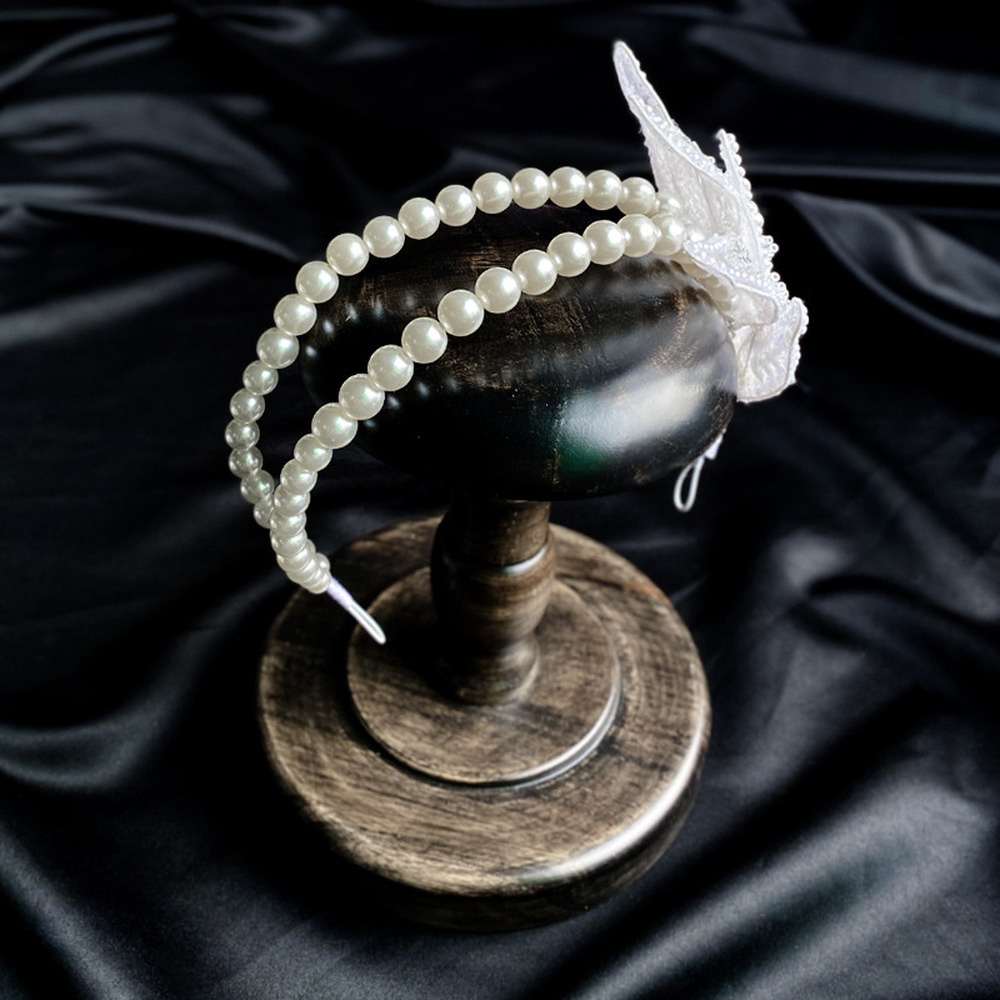 Băng đô hình lá đính pha lê ngọc trai nhân tạo thời trang cho cô dâu