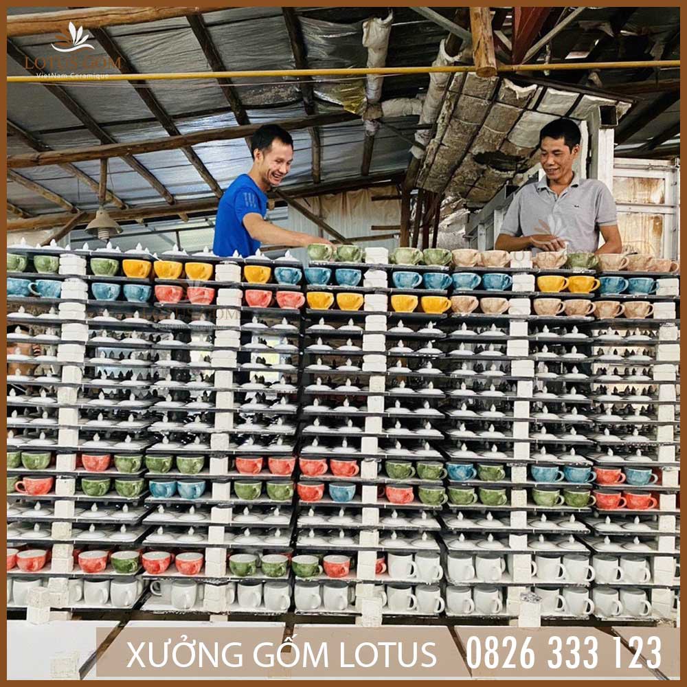 Ly Cà Phê Lùn Gốm Sứ Capuchino Cao Cấp