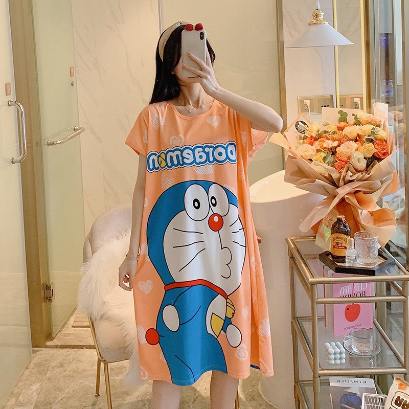 Váy đầm suông mặc nhà DORAEMON DOREMON dễ thương cute | BigBuy360 - bigbuy360.vn