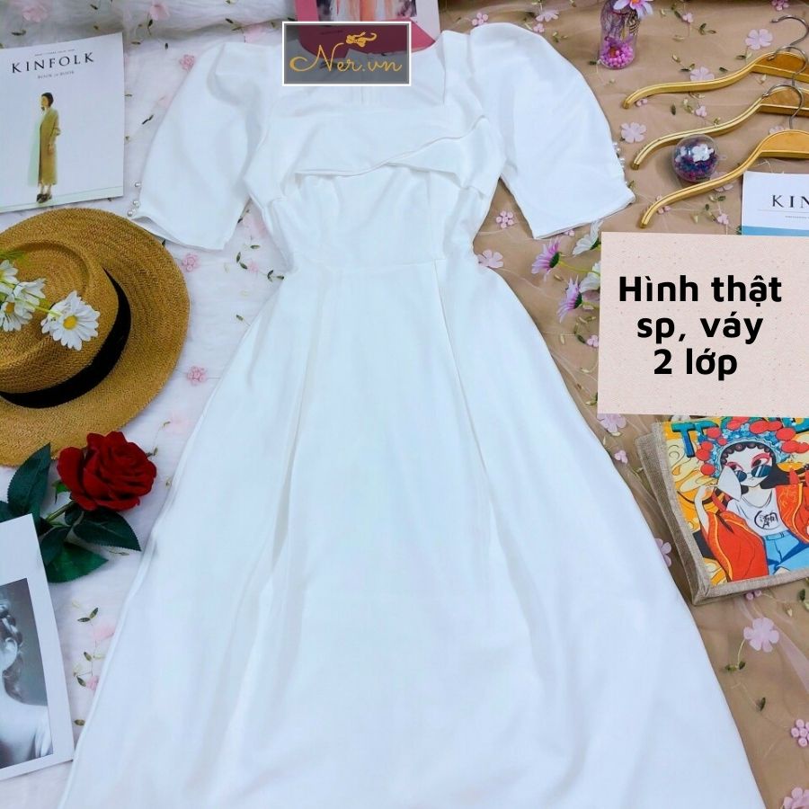 Đầm Dự Tiệc Hàng Thiết Kế NER (N119) Màu Trắng Cao Cấp Sang Trọng Mẫu Mới 2021 | BigBuy360 - bigbuy360.vn